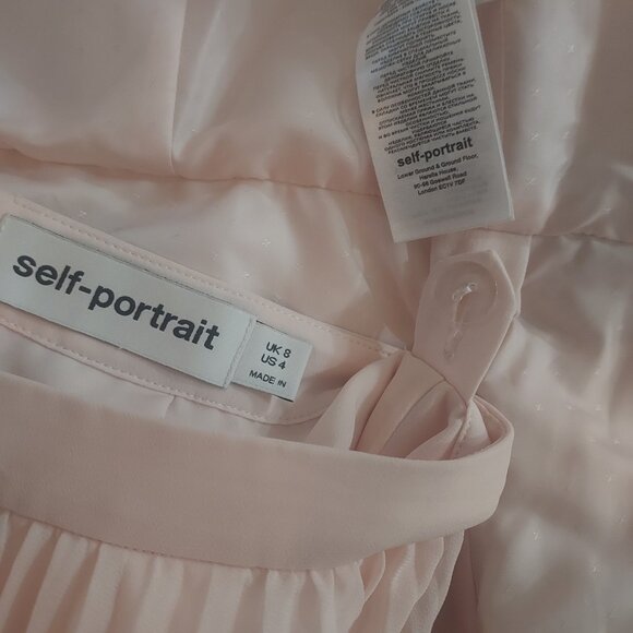 SELF-PORTRAIT Pink Sequin Boucle Midi Pleated Dress - Picture 14 of 14